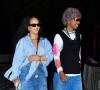 Rihanna et son compagnon ASAP Rocky rentrent de soirée en passant par un parc à 4 heures du matin. New York, le 7 août 2022. 