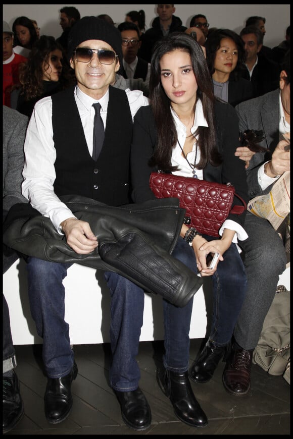 Jean-Luc Delarue et Anissa Khel au défilé Dior Homme le 21 janvier 2012.