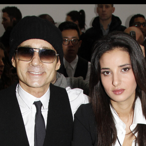 Jean-Luc Delarue et Anissa Khel au défilé Dior Homme le 21 janvier 2012.