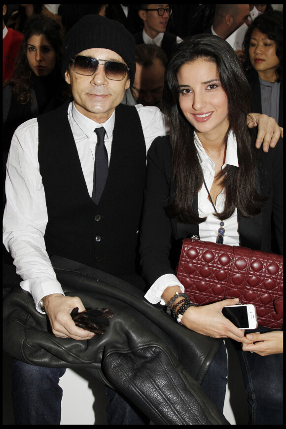 Jean-Luc Delarue et Anissa Khel au défilé Dior Homme le 21 janvier 2012.