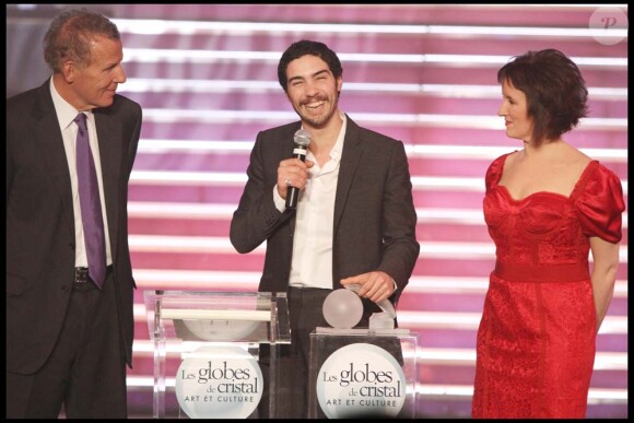 Meilleur acteur : Tahar Rahim, lors de la cérémonie des Globes de cristal, à Paris, le 8 février 2010 !