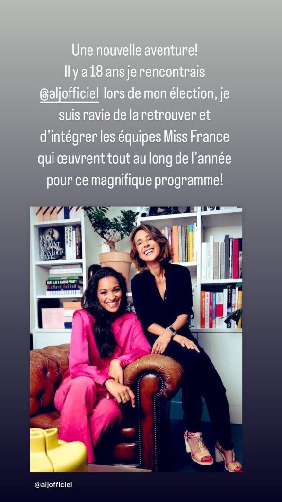 Cindy Fabre annonce qu'elle rejoint l'équipe Miss France, instagram.