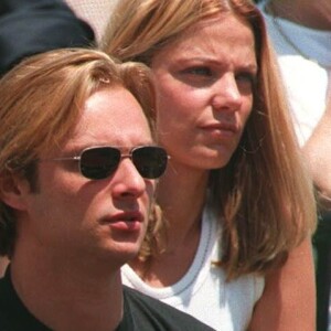 David Hallyday et Estelle Lefébure à Roland Garros en 1994.