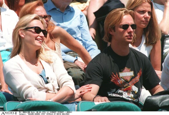 David Hallyday et Estelle Lefébure à Roland Garros en 1994.