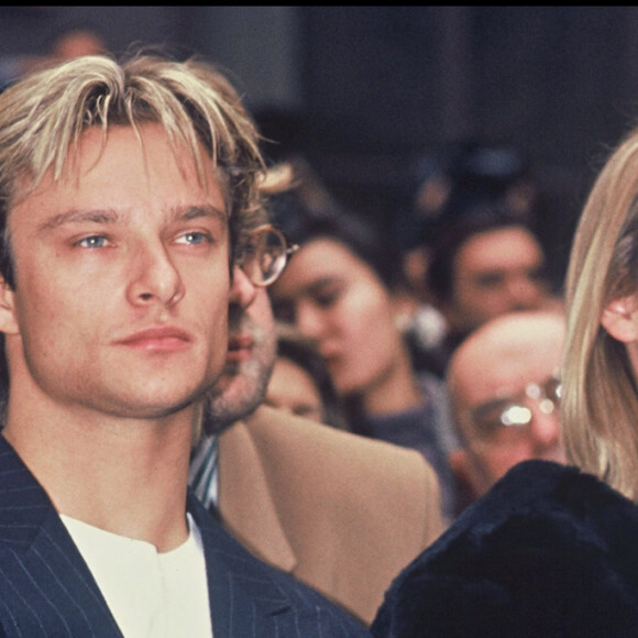 David Hallyday et Estelle Lefébure à Paris en 1989.