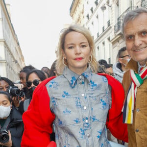 Jean-Charles de Castelbajac et sa femme Pauline de Drouas - Arrivées au défilé Vivienne Westwood Automne/Hiver 2022/2023 lors de la Fashion Week de Paris au Cabaret La Nouvelle Eve à Paris, France, le 5 mars 2022. © Veeren-Clovis/Bestimage 