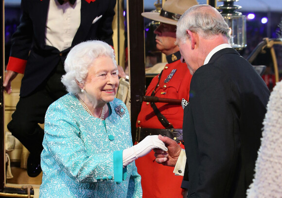 La reine Elisabeth II d'Angleterre et le prince Charles - La famille royale d'Angleterre lors des célébrations du 90ème anniversaire de la reine Elisabeth II au château de Windsor. Le 15 mai 2016 