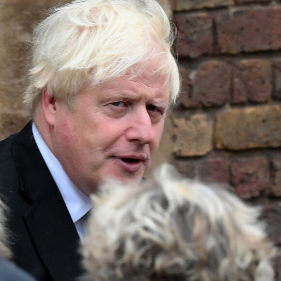 Boris Johnson - Proclamation du roi Charles III d'Angleterre depuis le balcon du palais Saint-James à Londres. Le 10 septembre 2022