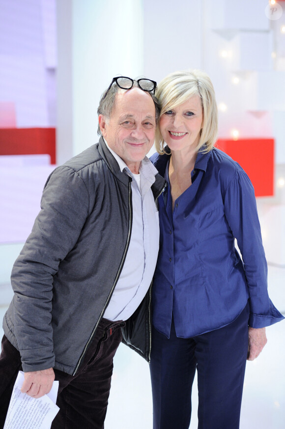 Exclusif - Chantal Ladesou et son mari Michel Ansault - Enregistrement de l'émission "Vivement Dimanche prochain" présentée par M.Drucker et diffusée le 12 janvier 2020 sur France 2. Le 6 janvier 2020 © Guillaume Gaffiot / Bestimage 