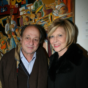 Exclusif - Chantal Ladesou et son mari Michel - Hommage à l'artiste peintre Clama (Pierre Clamagirand) à Paris. Le 1er février 2017