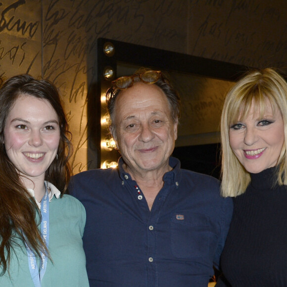 Chantal Ladesou, son mari Michel et sa fille Clémence - People au spectacle de Chantal Ladesou à l'Olympia à Paris, le 23 février 2014. 