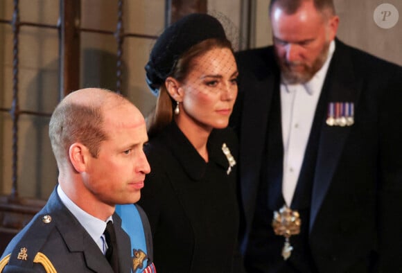 Le prince de Galles William, Kate Catherine Middleton, princesse de Galles - Intérieur - Procession cérémonielle du cercueil de la reine Elisabeth II du palais de Buckingham à Westminster Hall à Londres. Le 14 septembre 2022