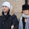 Karolina Kurkova à New York avec son fils Toby et son amoureux Archie, le 9 février 2010.
