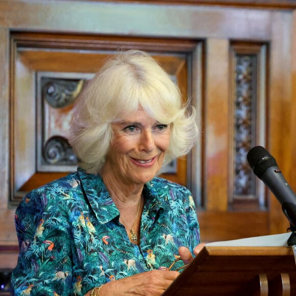 Camilla Parker Bowles, duchesse de Cornouailles, lors du déjeuner Oldie, à l'occasion de son 75ème anniversaire au National Liberal Club de Londres, Royaume Uni, le 12 juillet 2022. 