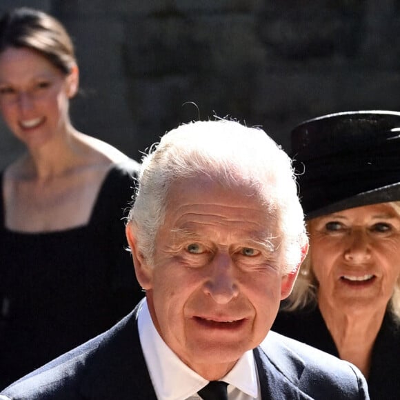 Le roi Charles III d'Angleterre et Camilla Parker Bowles, reine consort d'Angleterre - Messe en souvenir de la reine Elizabeth II à la cathédrale de Llandaff à Cardiff, "Service of Prayer and Reflection for the life of Queen Elizabeth II", le 16 septembre 2022.