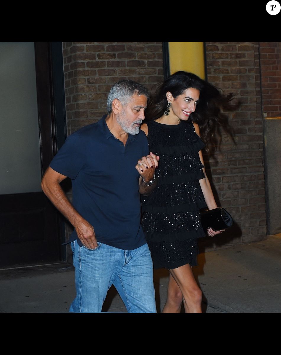 George et Amal Clooney ont dîné au restaurant "Locanda Verde" à New York le 22 septembre 2022.