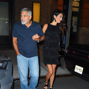 George et Amal Clooney ont dîné au restaurant "Locanda Verde" à New York le 22 septembre 2022. 
