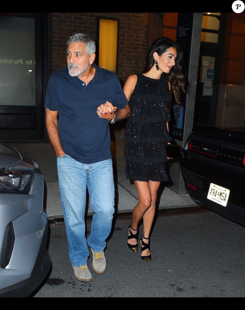 George et Amal Clooney ont dîné au restaurant "Locanda Verde" à New York le 22 septembre 2022.