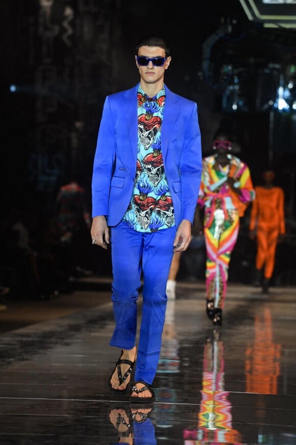 Défilé de mode Philipp Plein Prêt-à-porter printemps/été 2023 lors de la Fashion Week de Milan le 23 septembre 2022. 