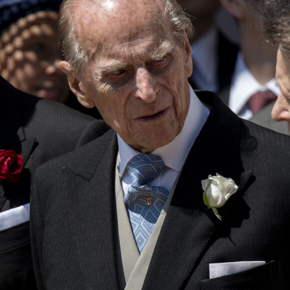 Le prince Philip, duc d'Edimbourg - Les invités arrivent à la chapelle St. George pour le mariage du prince Harry et de Meghan Markle au château de Windsor, le 19 mai 2018. 