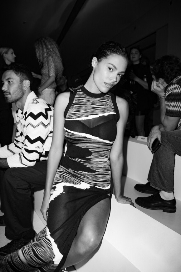 Tina Kunakey au défilé Missoni "Collection Prêt-à-Porter Printemps/Eté 2023" lors de la Fashion Week de Milan (MLFW), le 25 septembre 2022. 