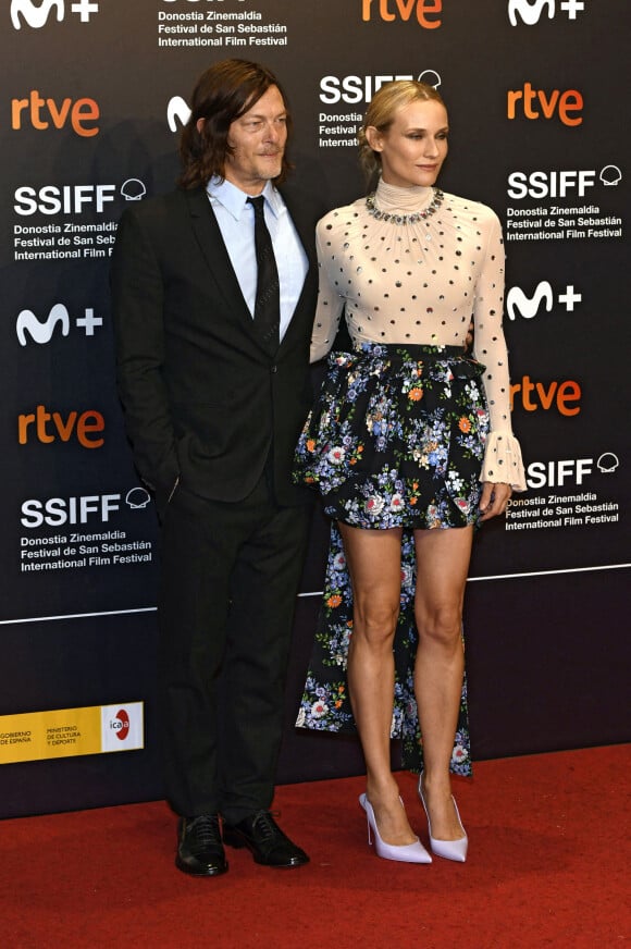 Norman Reedus et sa compagne Diane Kruger à la première de "Marlowe" au 70ème Festival du Film de Saint-Sébastien, le 24 septembre 2022. © Future-Image via Zuma Press/Bestimage 