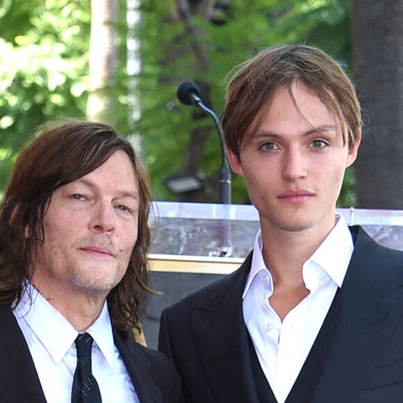 Norman Reedus et son fils Mingus au Walk of Fame d'Hollywood pour le dévoilement de l'étoile de la star de The Walking Dead le 27 septembre 2022. Photo by OConnor/AFF/ABACAPRESS.COM