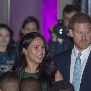 Le prince Harry, duc de Sussex, et Meghan Markle, duchesse de Sussex, assistent à la cérémonie "Wellchild Awards" au Royal Lancaster Hotel à Londres, le 15 octobre 2019. 