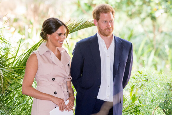 Le prince Harry, duc de Sussex, et Meghan Markle, duchesse de Sussex, se rendent à la réception des industries créatives et des entreprises à Johannesburg, le 2 octobre 2019. Sur place, le couple princier rencontre des représentants des milieux d'affaires britanniques et sud-africains dont des jeunes entrepreneurs locaux. 