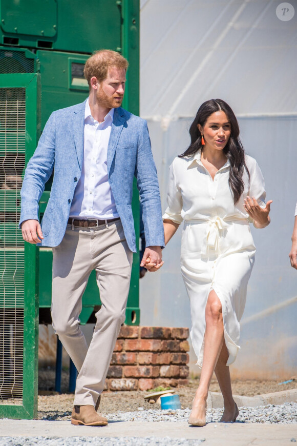 Le prince Harry, duc de Sussex, et Meghan Markle, duchesse de Sussex, visite l'association "Yes" (Youth Employment Service) qui oeuvre pour résoudre le problème du chômage des jeunes en Afrique du Sud. Johannesburg, le 2 octobre 2019. 