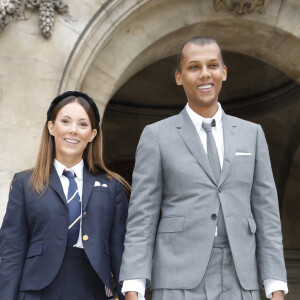 Le chanteur Stromae (Paul van Haver) et sa femme Coralie Barbier - Arrivées au défilé Thom Browne Collection Femme Prêt-à-porter Printemps/Eté 2023 lors de la Fashion Week de Paris (PFW), France. © Denis Guignebourg/Bestimage