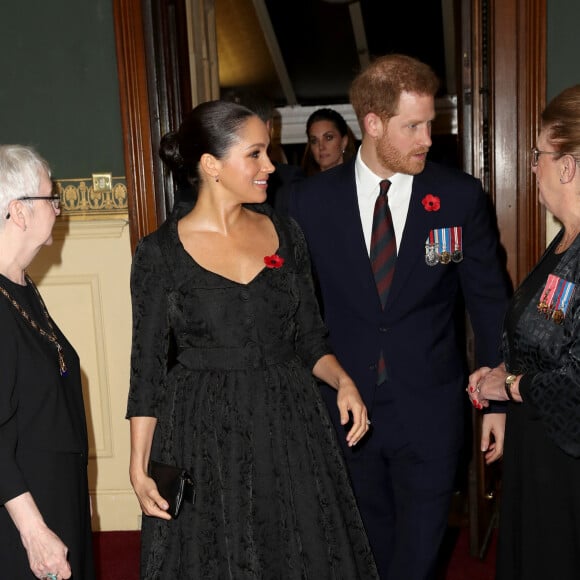 Le prince Harry, duc de Sussex, et Meghan Markle, duchesse de Sussex - La famille royale assiste au Royal British Legion Festival of Remembrance au Royal Albert Hall à Kensington, Londres, le 9 novembre 2019. 