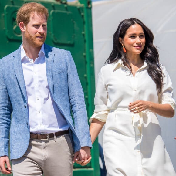 Le prince Harry, duc de Sussex, et Meghan Markle, duchesse de Sussex, visite l'association "Yes" (Youth Employment Service) qui oeuvre pour résoudre le problème du chômage des jeunes en Afrique du Sud. Johannesburg, le 2 octobre 2019. 