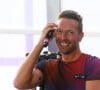 Chris Martin et son groupe Coldplay se produisent sur scène pour l'émission "Today Show" à New York, le 17 juin 2021. 