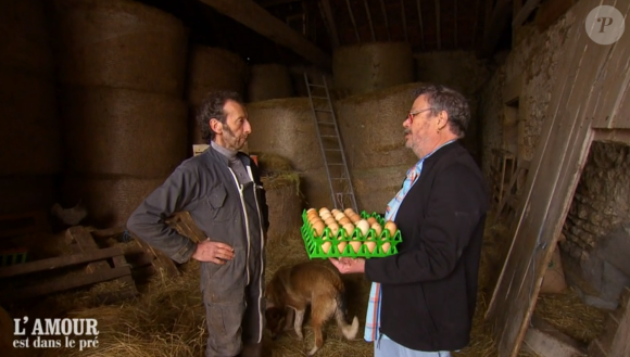 Alain et ses prétendants Gilbert, Alain et Jean-Noël dans "L'amour est dans le pré" - M6