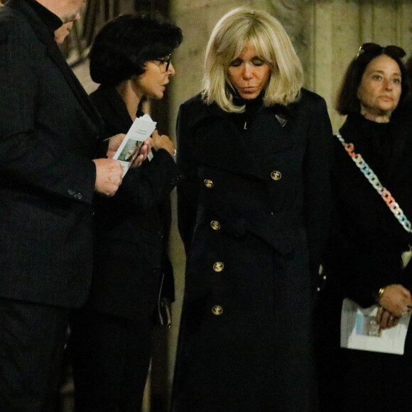 Rachida Dati, Brigitte Macron - Hommage à Charlotte Valandrey en l'église Saint François-Xavier à Paris. © Christophe Clovis/Bestimage