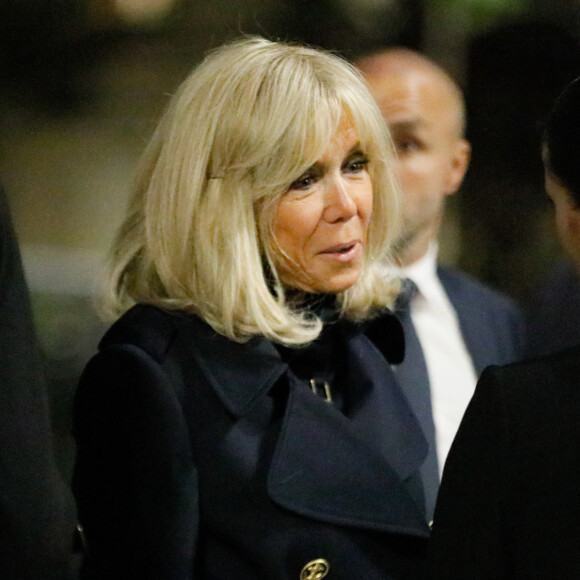 Brigitte Macron - Hommage à Charlotte Valandrey en l'église Saint François-Xavier à Paris. © Christophe Clovis/Bestimage
