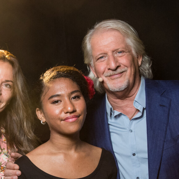 Exclusif - Patrick Sebastien, Nathalie Boutot la femme de Patrick Sébastien, Lily Sebastien (fille adoptive de Patrick Sebastien) - Backstage de l'enregistrement de l'émission "La Chanson secrète 6" à la Scène musicale à Paris, qui sera diffusée le 12 décembre sur TF1. © Gaffiot-Moreau / Bestimage