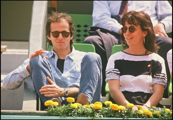 Jean-Jacques Goldman et Catherine Morlet lors du tournoi de Roland-Garros en 1990