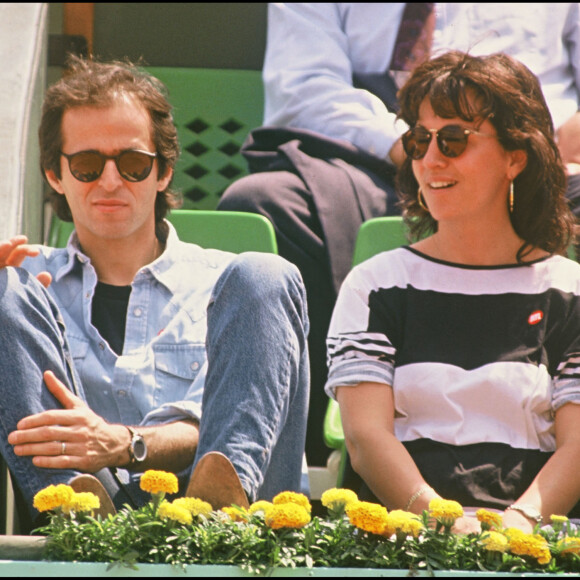 Jean-Jacques Goldman et Catherine Morlet lors du tournoi de Roland-Garros en 1990