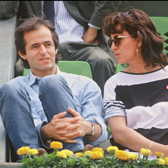 Jean-Jacques Goldman et Catherine Morlet lors du tournoi de Roland-Garros en 1990