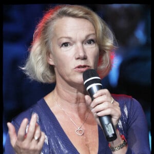 Brigitte Lahaie - Conférence de presse de rentrée de RMC et BFMTV au Théâtre Claude Lévi Strauss.