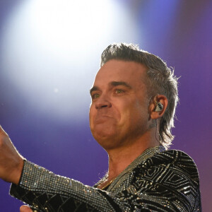 Robbie Williams en concert à Staffordshire. Le 4 juin 2022