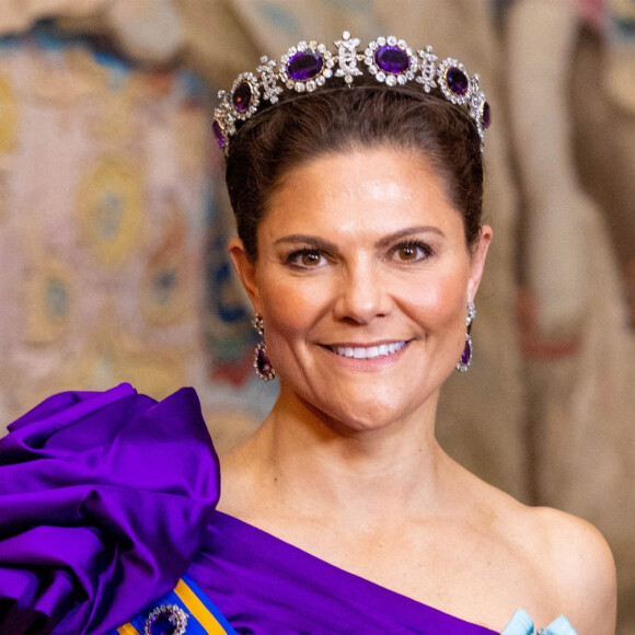 La princesse Victoria de Suède - Banquet d'état au palais royal de Stockholm en l'honneur de la famille royale des Pays-Bas.