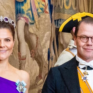 La princesse Victoria de Suède et le prince Daniel - Banquet d'état au palais royal de Stockholm en l'honneur de la famille royale des Pays-Bas le le 11 octobre 2022. 