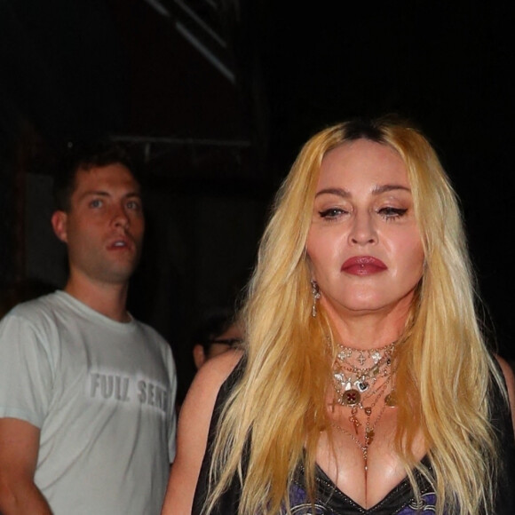 Madonna à la sortie de la soirée privée de Scooter Braun au restaurant "Carbone" à New York, le 14 septembre 2021. arbone this evening in NYC. September 14th, 2021