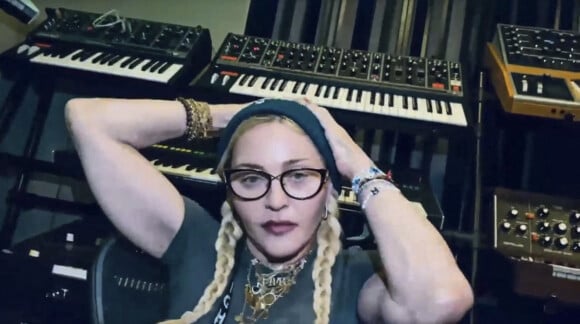 Madonna s'affiche sur les réseaux sociaux. Los Angeles. Le 3 août 2021. 