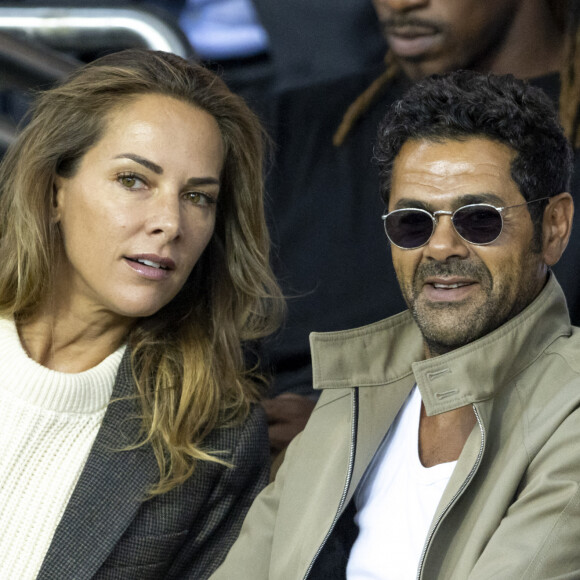 Mélissa Theuriau et son mari Jamel Debbouze - People assistent au match aller de la Ligue des Champions entre le Paris Saint-Germain et la Juventus (2-1) au Parc des Princes à Paris le 6 septembre 2022. 