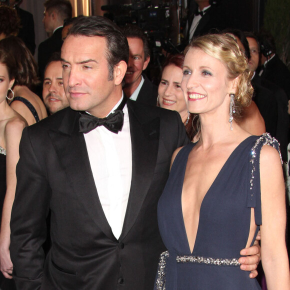 Alexandra Lamy et Jean Dujardin lors des Oscars 2012