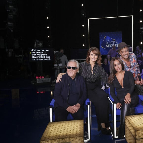 Exclusif - Gilbert Montagné, Faustine Bollaert, Amel Bent, Yannick Noah - Enregistrement de l'émission "La boîte à secrets 13", présentée par F.Bollaert, et diffusée le 21 octobre sur France 3.  © Jack Tribeca / Bestimage